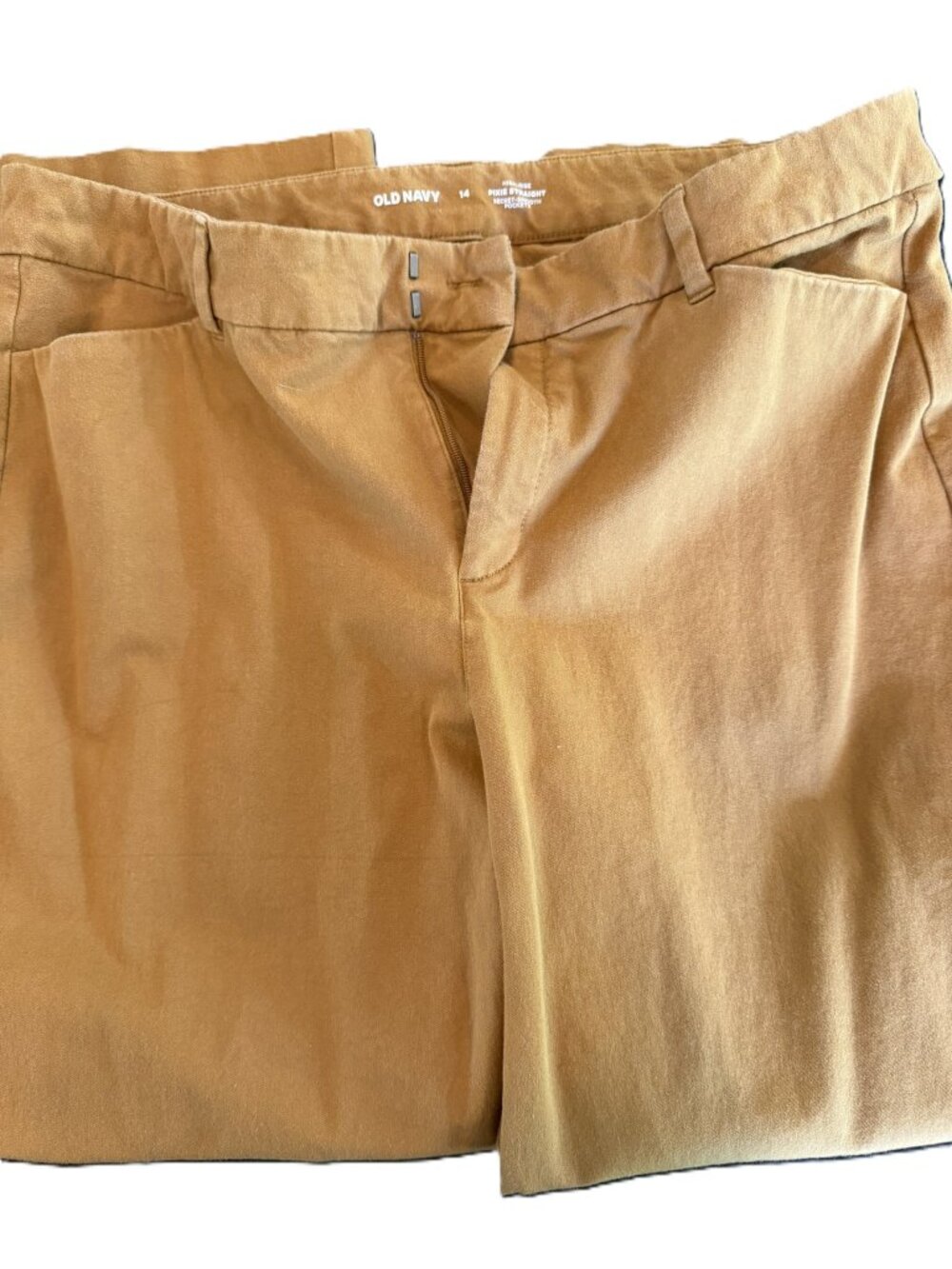 Old Navy High-Rise Pixie Skinny Pant Smooth Pocket Mustard Size 14